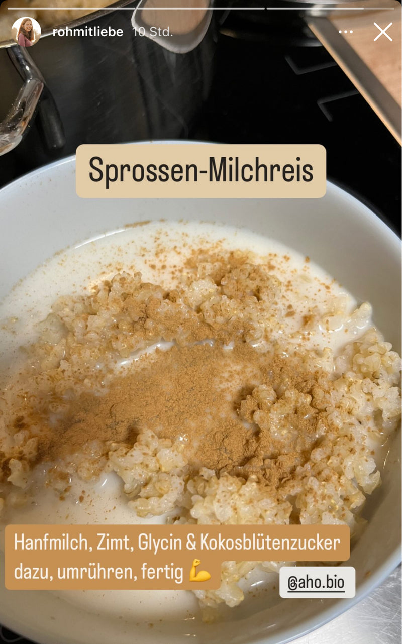 Sprossen Reis als Milchreis