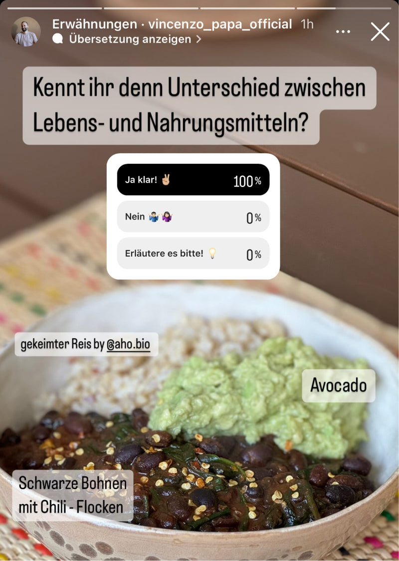 Sprossen Reis - Kennt ihr den Unterschied zwischen Lebens- und Nahrungsmitteln?