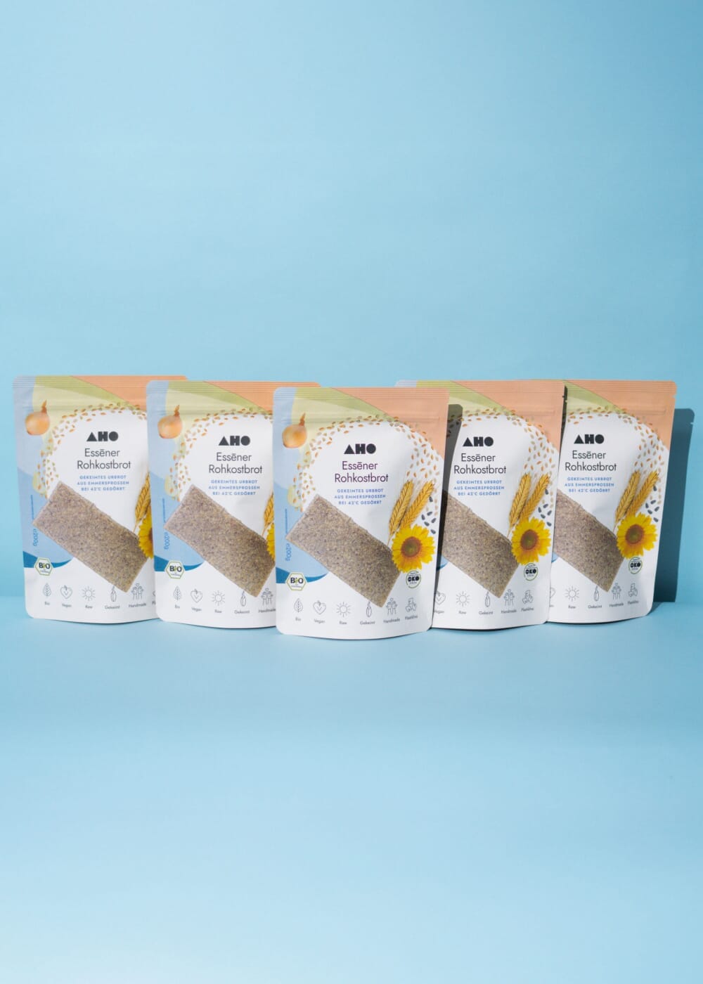 AHO Essēner Rohkostbrot Raw Vegan Cracker AHO.BIO GmbH 1kg (5 Tüten) 