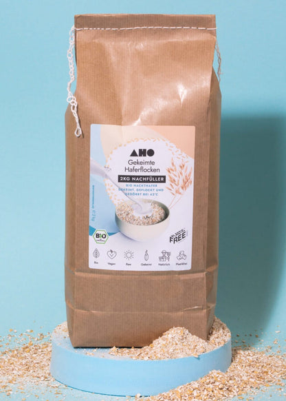 AHO Bio Gekeimte Haferflocken Getreide AHO.BIO GmbH 2kg Nachfüller 