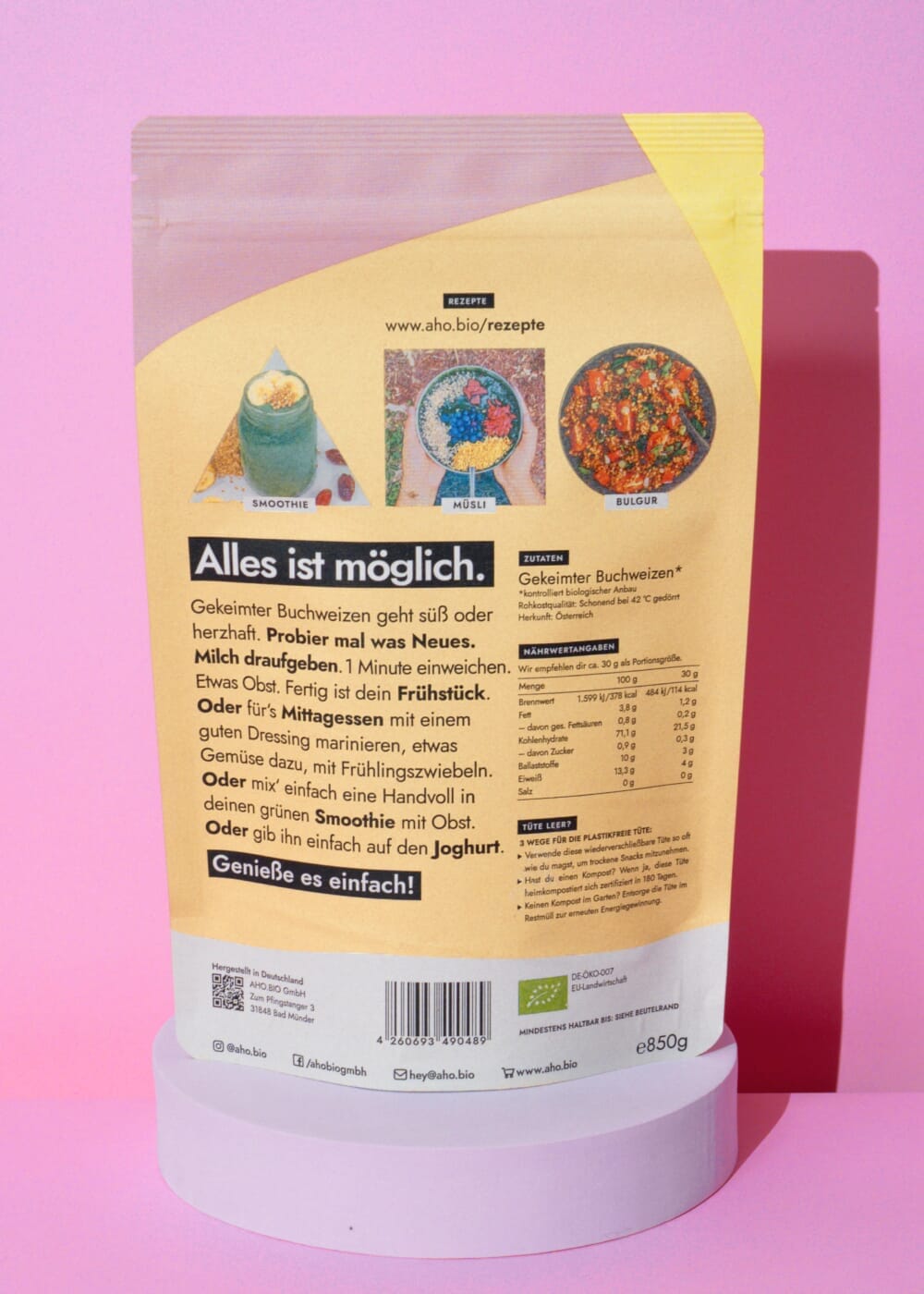 AHO Gekeimter Buchweizen Pseudogetreide AHO.BIO GmbH 