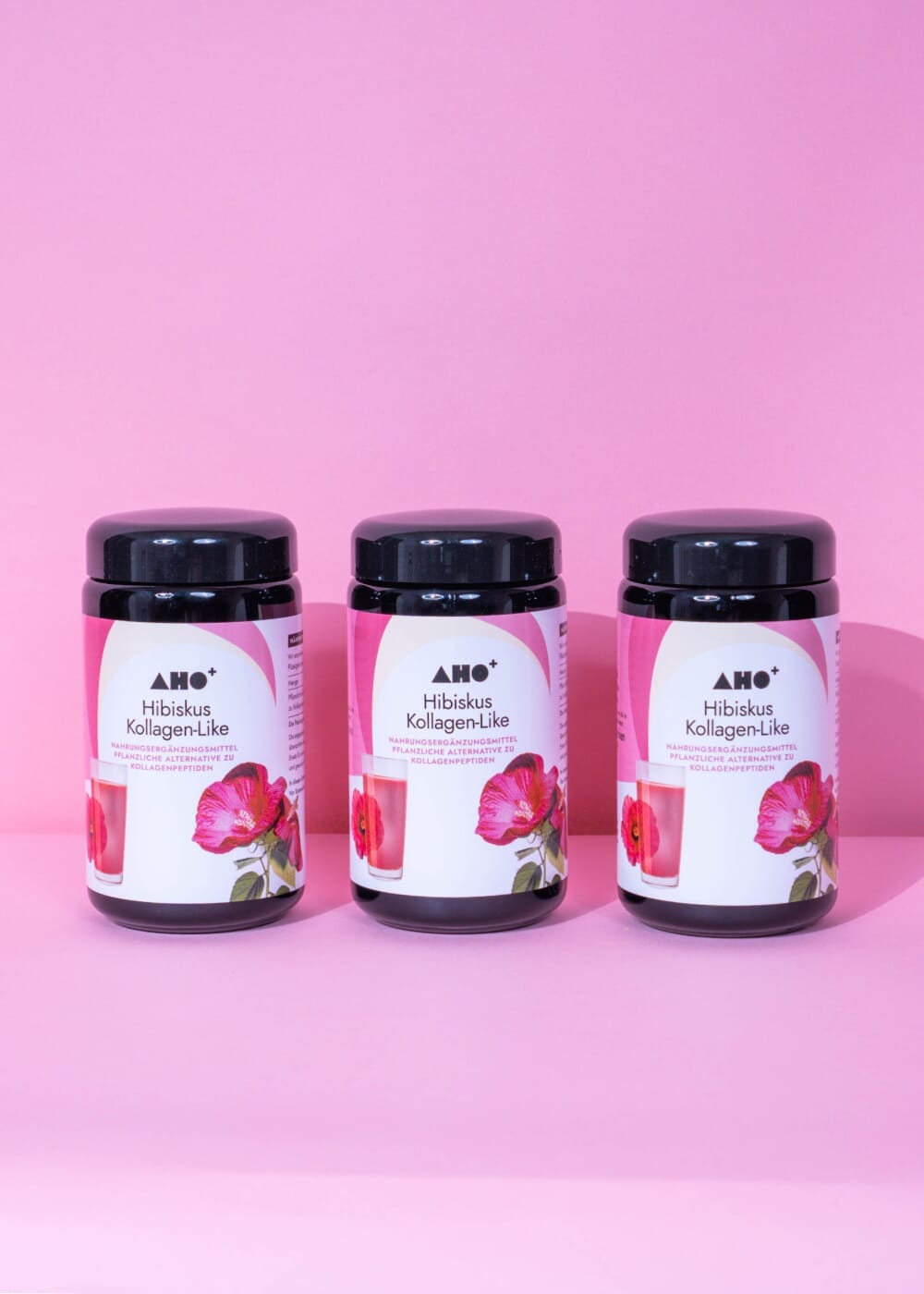 AHO Hibiskus Kollagen-Like Nahrungsergänzung AHO.BIO GmbH 450g (3 Gläser) 