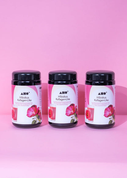 AHO Hibiskus Kollagen-Like Nahrungsergänzung AHO.BIO GmbH 450g (3 Gläser) 