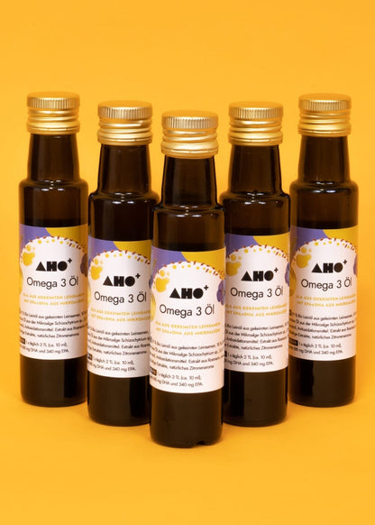 AHO Omega 3 Öl Nahrungsergänzung AHO.BIO GmbH 500ml (5 Flaschen) 