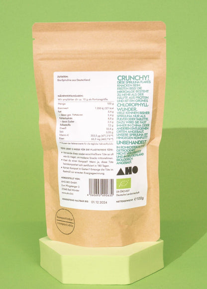 AHO Spirulina Flakes Raw Vegan Granola AHO.BIO GmbH 