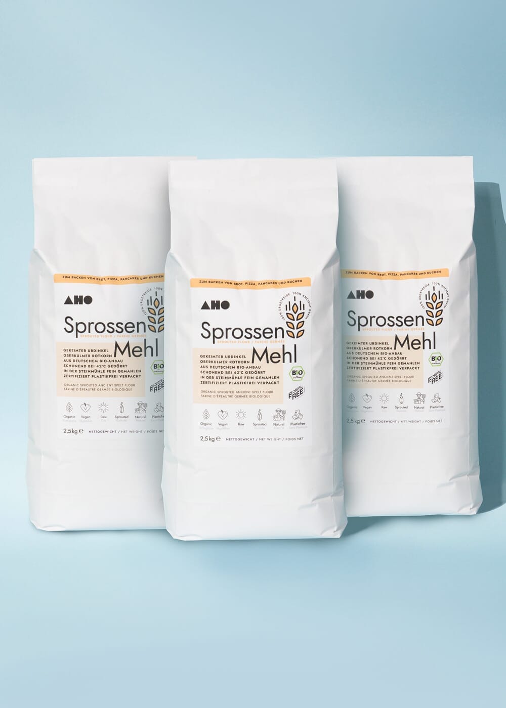 AHO Sprossen Mehl Raw Vegan Pasta AHO.BIO GmbH 7,5kg Vorrat 