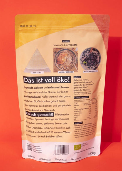 AHO Sprossen Porridge Raw Vegan Granola AHO.BIO GmbH 