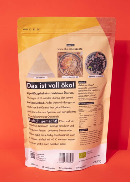 AHO Sprossen Porridge Raw Vegan Granola AHO.BIO GmbH 