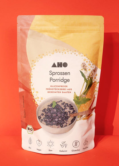 AHO Sprossen Porridge Raw Vegan Granola AHO.BIO GmbH 650g Tüte 