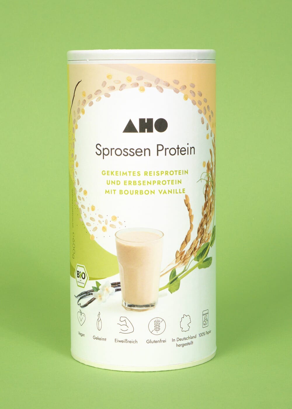 AHO Sprossen Protein Getreide AHO.BIO GmbH 600g Papierdose 