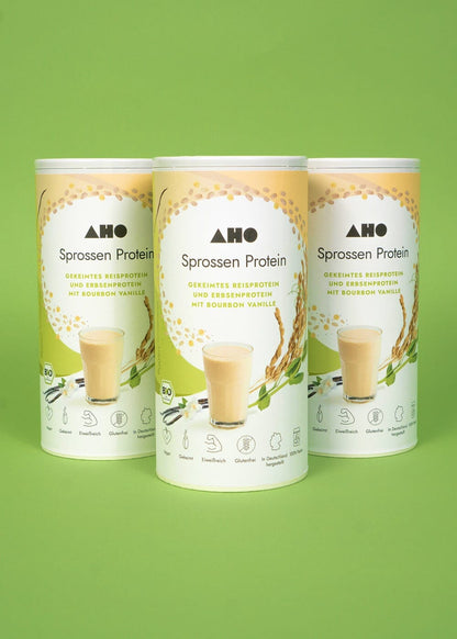AHO Sprossen Protein Getreide AHO.BIO GmbH 1,8kg (3 Papierdosen) 