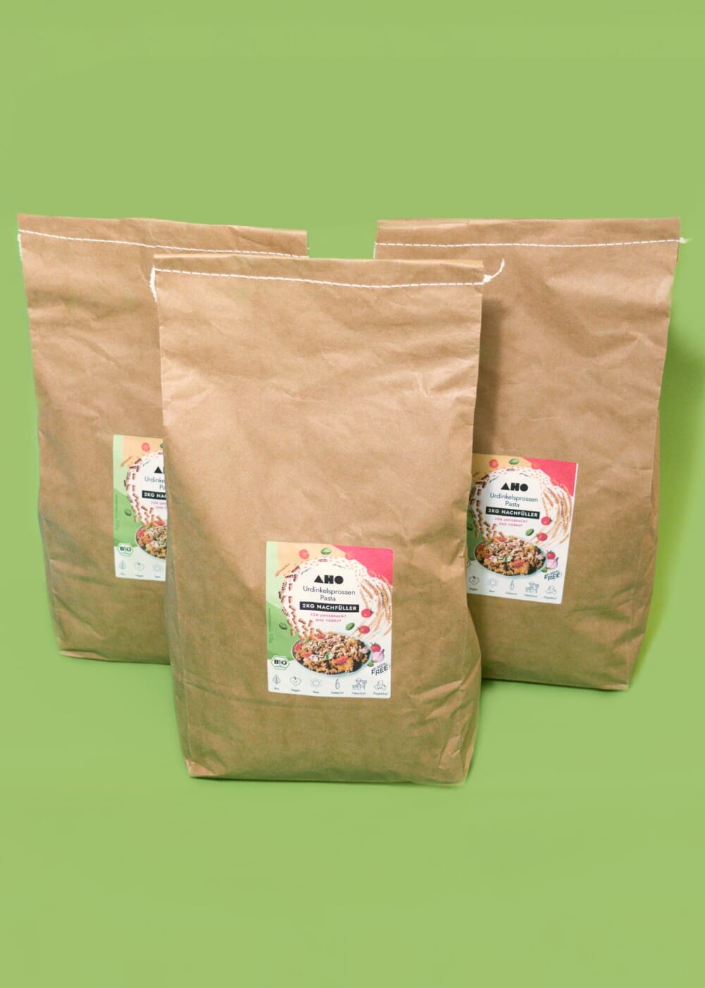 AHO Urdinkelsprossen Pasta Raw Vegan Pasta AHO.BIO GmbH 6kg Vorrat 