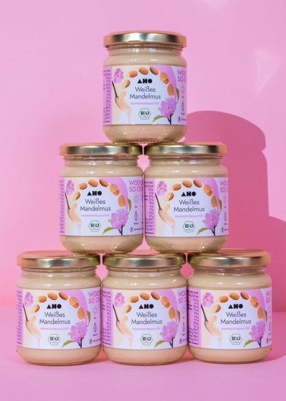 AHO Weißes Mandelmus Nüsse AHO.BIO GmbH 1,2kg (6 Gläser) 