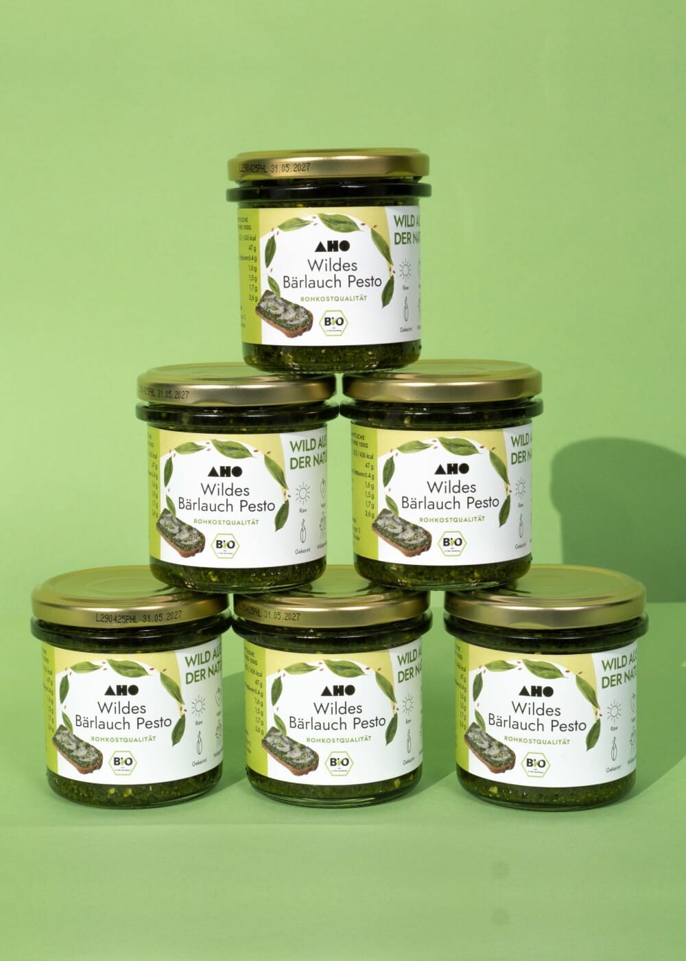 AHO Wildes Bärlauch Pesto Nüsse AHO.BIO GmbH 840g (6 Gläser) 