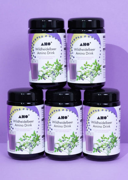 AHO Wildheidelbeer Amino Drink Nahrungsergänzung AHO.BIO GmbH 855g (5 Gläser) 